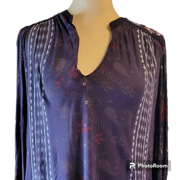 Lucky Brand Boho Style Long Sleeve Top Size Petite Small - Picture 2 of 10